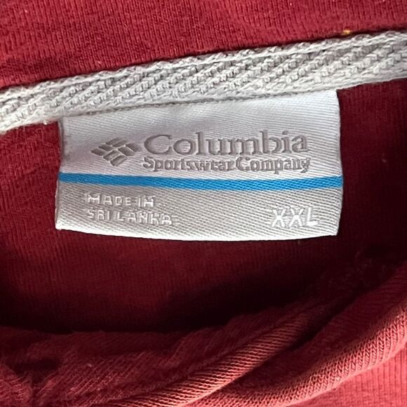 🔥 COLUMBIA SPORTSWEAR Outdoor Hoodie Pullover Fleece Sweatshirt Burgundy Sz 2XL - Picture 9 of 11